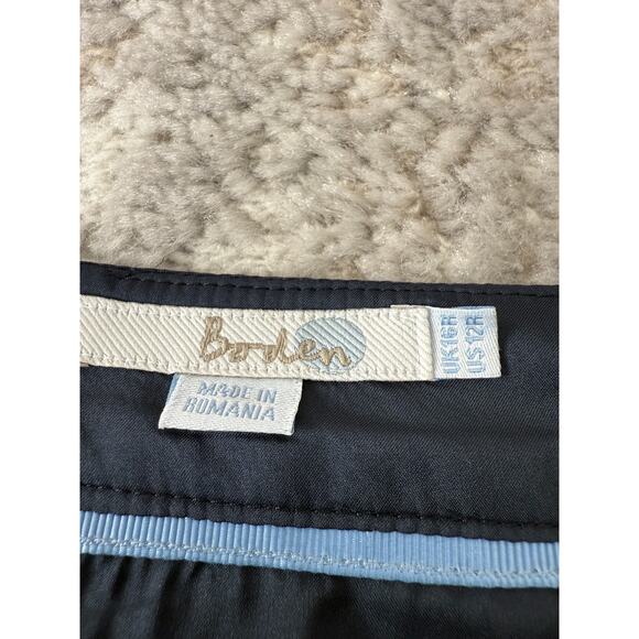 Boden Size 12 Floral Garden Party Skirt A-Line Stretch Cotton Blend Navy - Picture 6 of 9